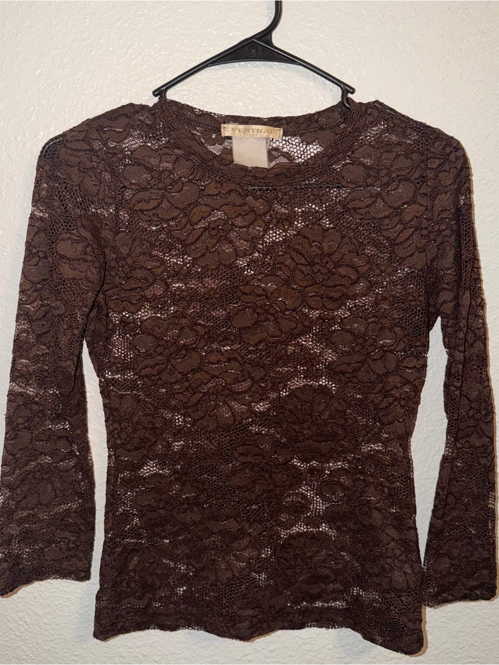 Vertigo Brown lace long sleeve top